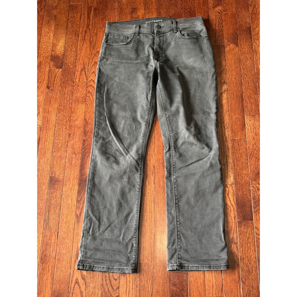 Mott & Bow Mens Straight Leg Jeans Dark Grey Denim 33x30 Stretch Cotton Pants